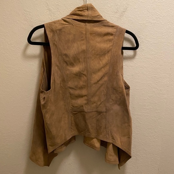 Torn by Ronny Kobo Brown Sienna Suede Leather Open Vest Size M NEW - Picture 6 of 11
